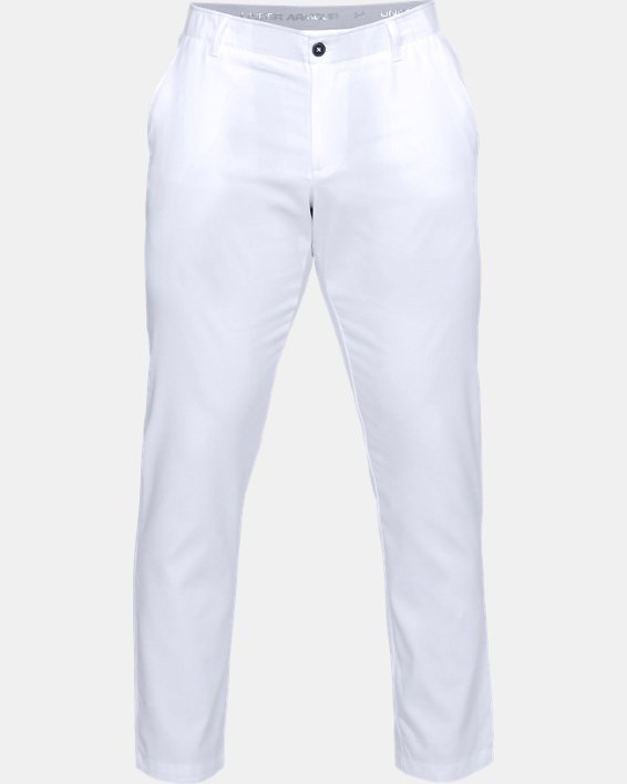 Men's UA Showdown Tapered Pants, White, pdpMainDesktop image number 4